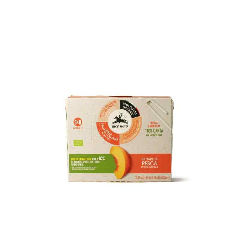 Alce Nero Organic Peach Nectar Juice 200 x 3