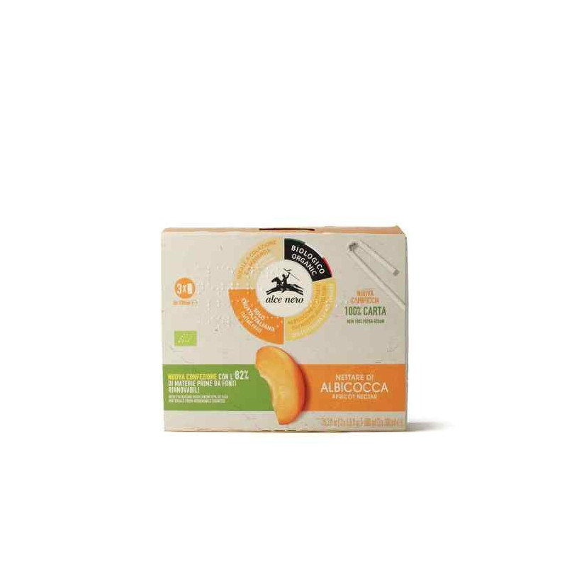 Alce Nero Organic Apricot Nectar Juice 200 x 3