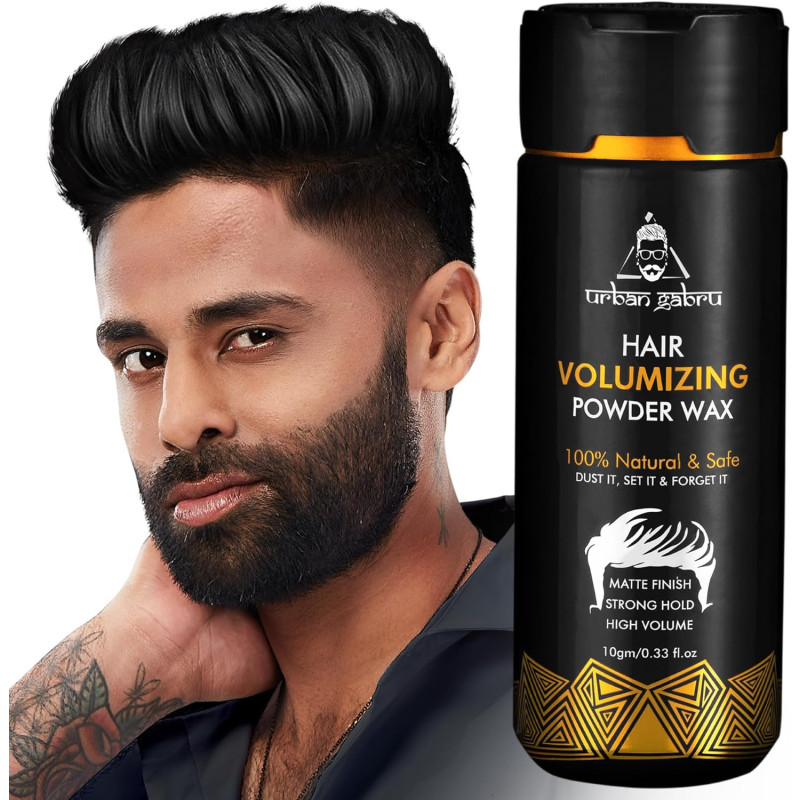 UrbanGabru Hair Volumizing Powder Wax Strong Hold, Matte Finish, 24 Hrs Hold Natural And Safe Hair Styling Powder
