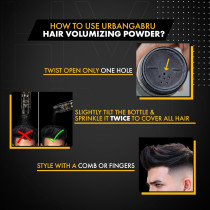 UrbanGabru Hair Volumizing Powder Wax Strong Hold, Matte Finish, 24 Hrs Hold Natural And Safe Hair Styling Powder