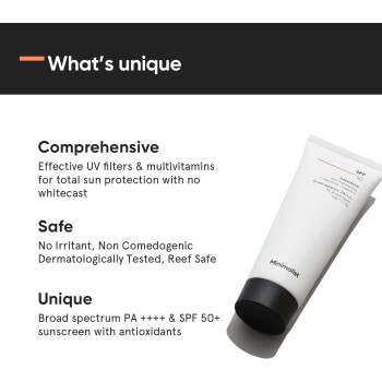 Minimalist Multi Vitamin SPF 50 Plus PA Sunscreen For Complete Sun Protection Oxybenzone And OMC Free, For Men and Women, 50g