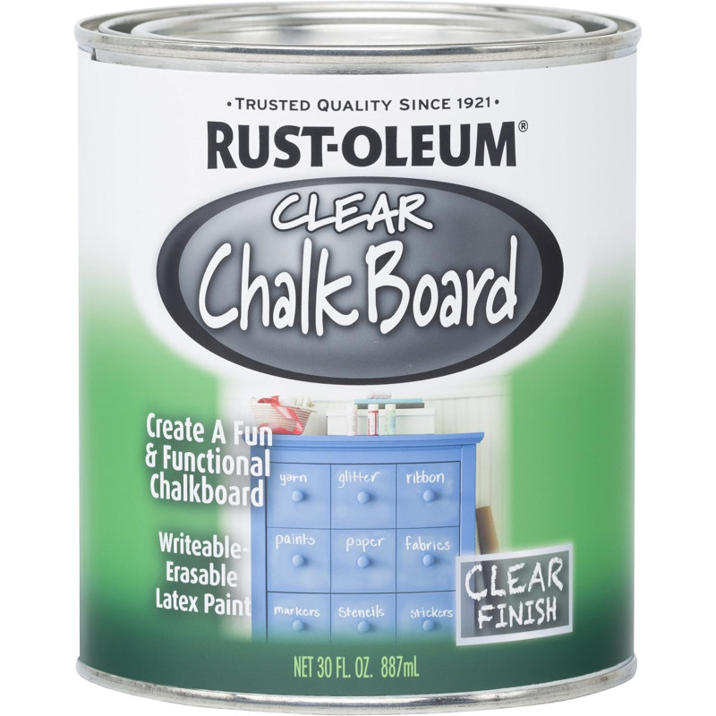 Rust Oleum Unique Chalkboard Writeable Erasable Clear Latex Paint 887ml
