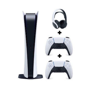 Sony PlayStation 5 Slim Digital Edition, Extra Dualsense Controller and Pulse 3D Wireless Headset 1 TB, 2023, International Version