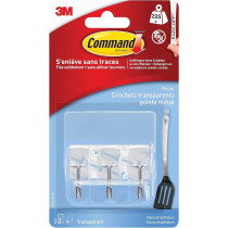 Command Mini Plastic Hooks, Transparent
