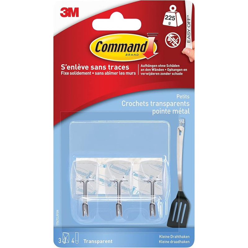 Command Mini Plastic Hooks, Transparent