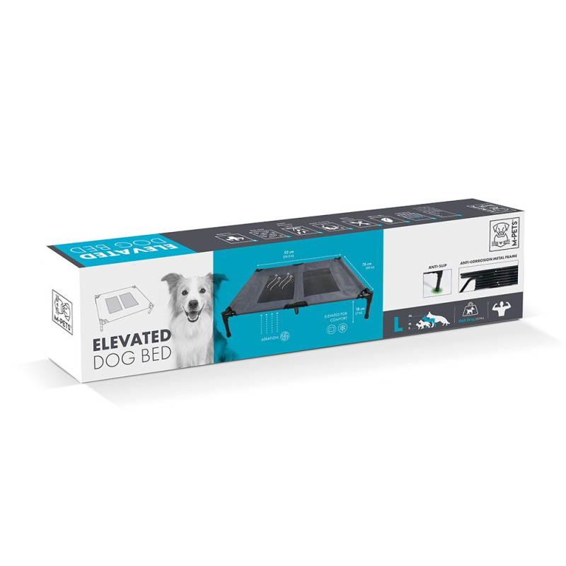 M-Pets Elevated Dog Bed, Anti-Slip, Large (92 x 76 x 18 Cm)
