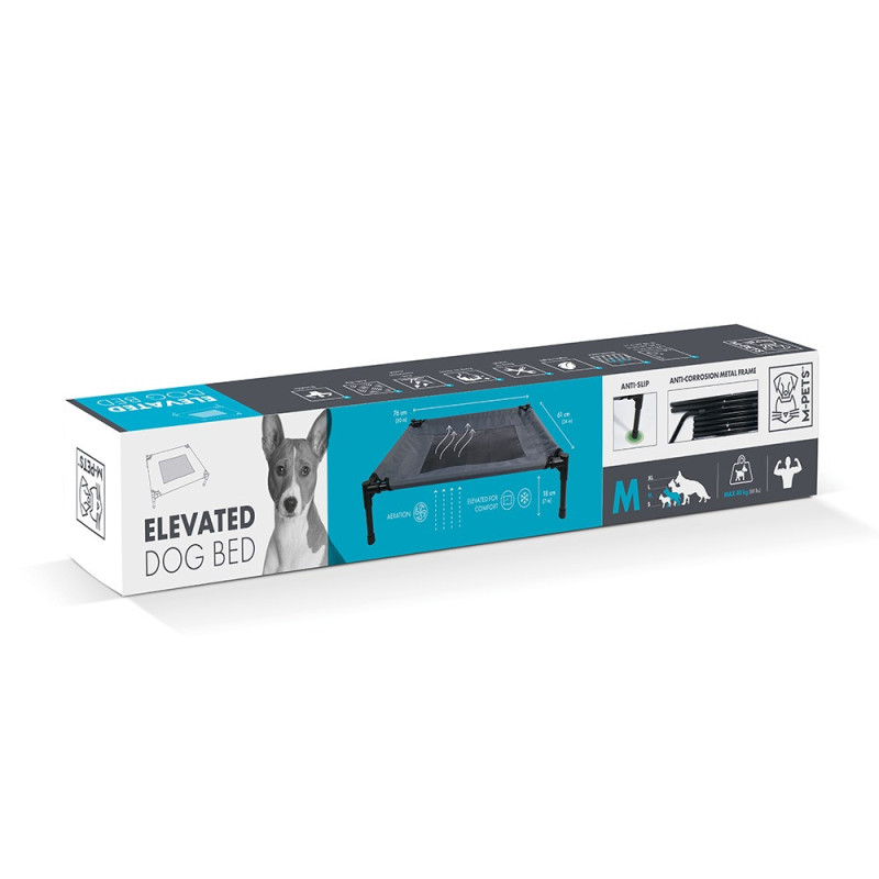 M-Pets Elevated Dog Bed, Anti-Slip, Medium (76 x 61 x 18 Cm)
