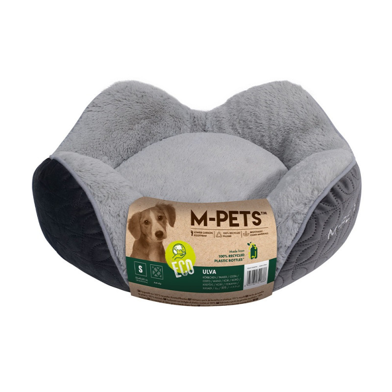 M-Pets Ulva Eco Basket Bed, Cushion Included, Anti-Slip, Small (52 x 43 x 20Cm)