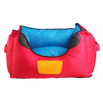 Gigwi Place Soft Bed, Anti-Slip Bottom, Reversible Pillow, Blue/Red, L-55/W-35/H-21 Cm (Small)