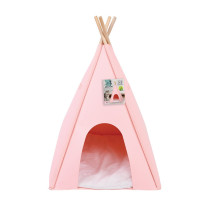 M-PETS Eco Tipi Cat Bed Soft Felt Walls Cushion Pets can Sleep, Pink