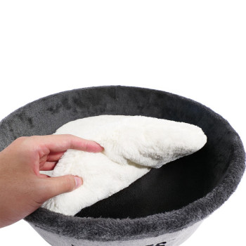 M-PETS Round Elevated Cat Soft Bed for Cats, Grey