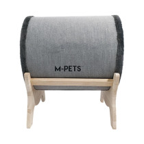 M-PETS Tunnel Elevated Cat Bed With Pillow Pad, Grey