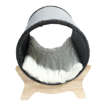 M-PETS Tunnel Elevated Cat Bed With Pillow Pad, Grey