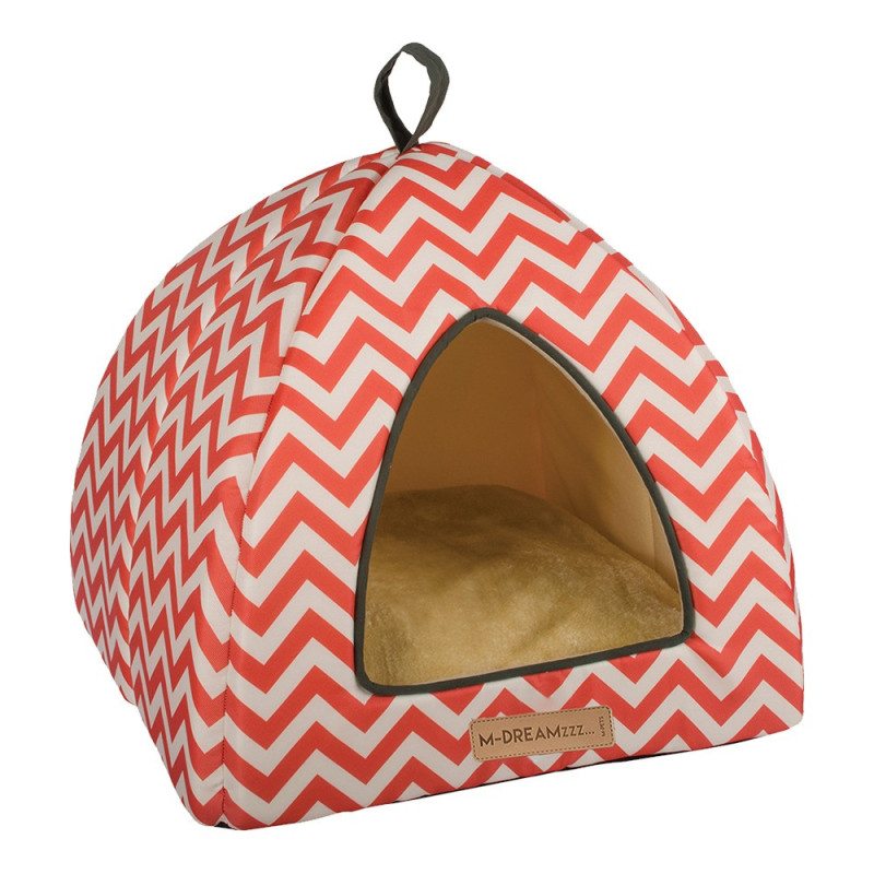 M-PETS Tasmania Tipi L40 x W40 x H35cm, Red/White