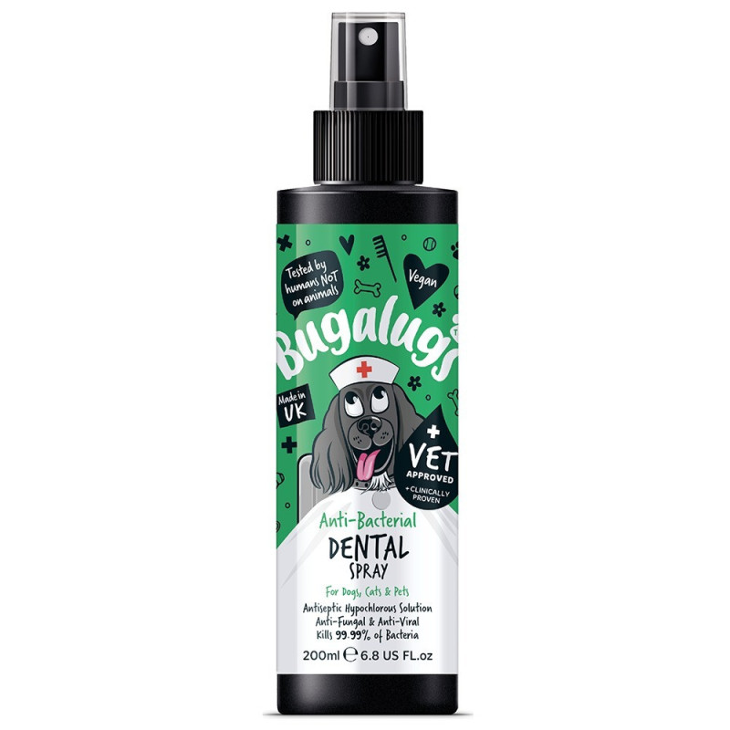 Bugalugs Antibacterial Dental Spray 200Ml (6.8 Fl Oz)