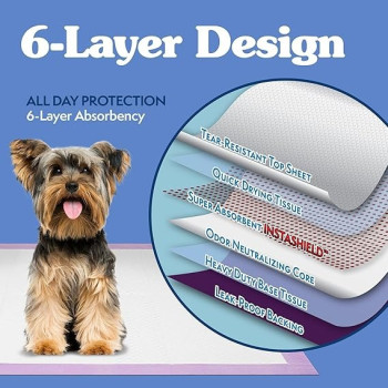 Simple Solution All Day 6-Layer Premium Dog Pads, 23 X 24 Inch, Pack Of 50