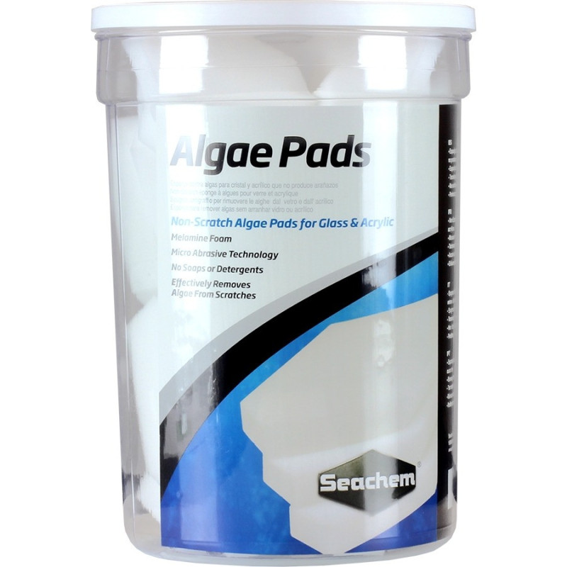 Seachem 18-Piece Algae Pads Clean And Remove Algae From Aquarium Surfaces, White