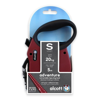 Alcott Mariner Retractable Adventure Leash, Small, Red, 5M