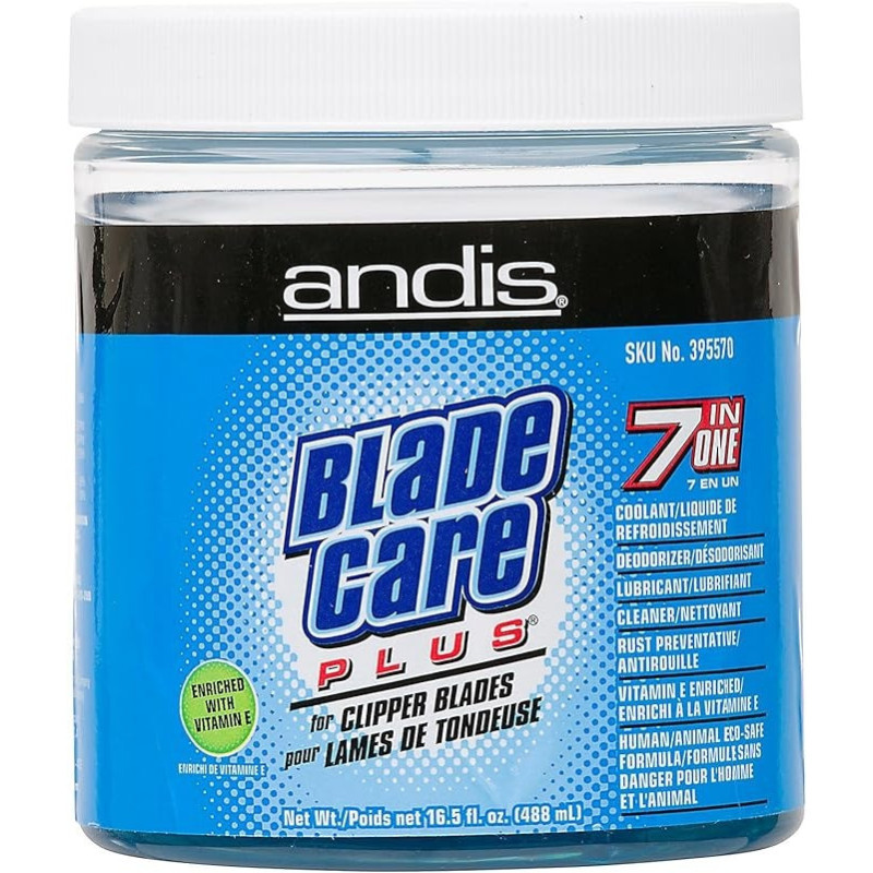 Andis Blade Care Plus Dip Jar Solution For Cleaning, Lubricating, And Cooling Clipper Blades, 488Ml