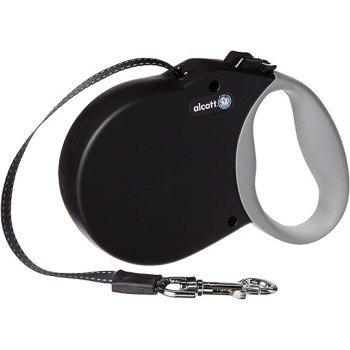 Alcott Mariner Retractable Adventure Leash, Small, Black, 5M