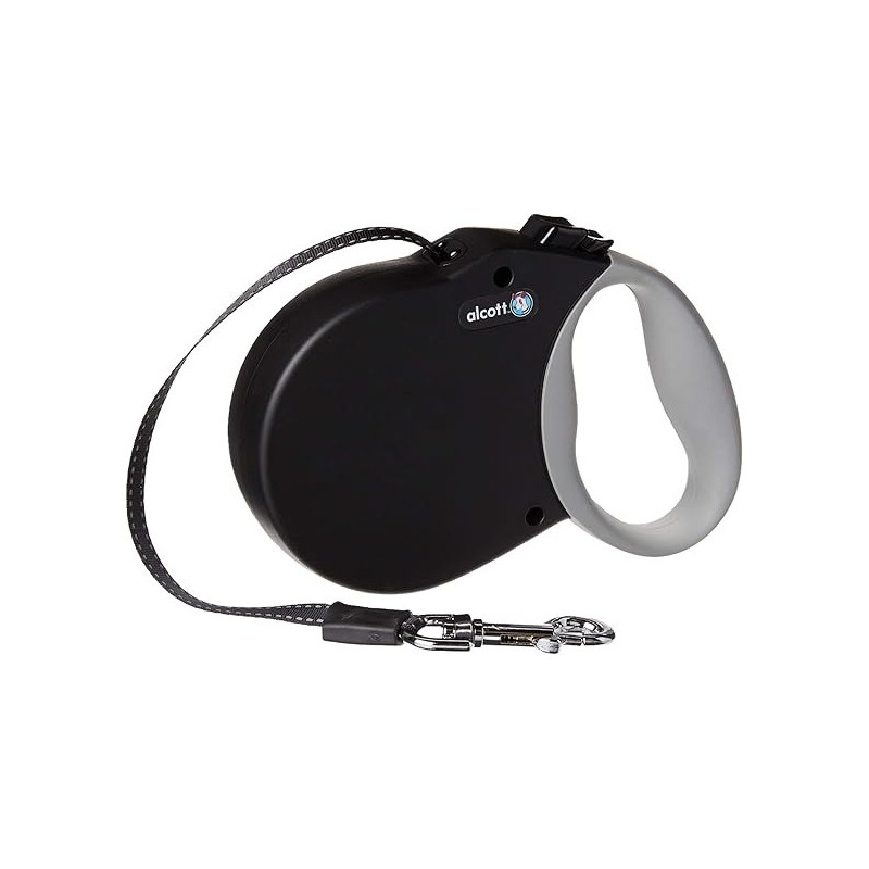 Alcott Mariner Retractable Adventure Leash, Small, Black, 5M
