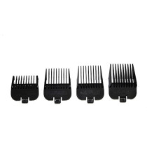 Andis Attachment Comb Lengths For Versatile Grooming And Trimming Of Pet Fur, 4 Piece Set, Black