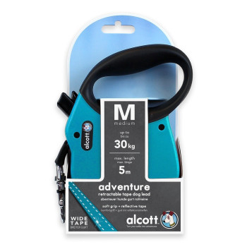 Alcott Mariner Retractable Adventure Leash, Medium, Blue
