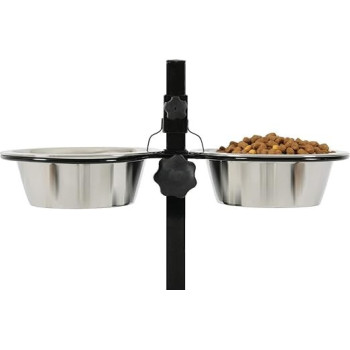 Zolux Adjustable Stand With Stainless Steel Dog Bowls, 700 ml