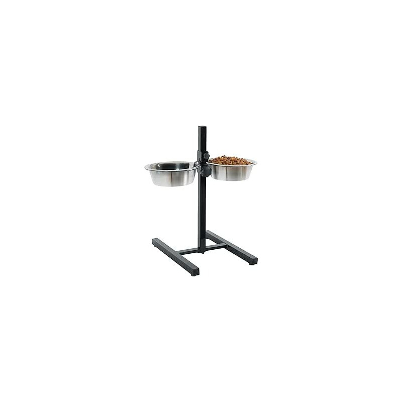 Zolux Adjustable Stand With Stainless Steel Dog Bowls, 1.5 L