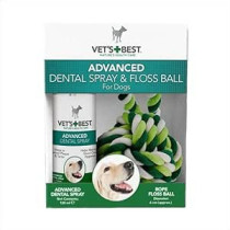 Vet's Best Advanced Dental Spray And Floss Ball For Dogs, White, 120 ml
