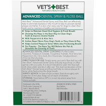 Vet's Best Advanced Dental Spray And Floss Ball For Dogs, White, 120 ml