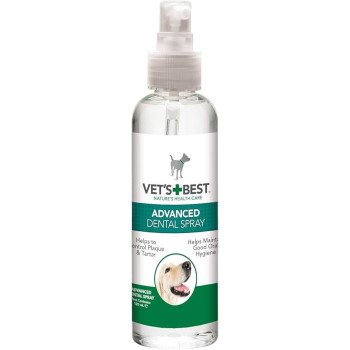 Vet's Best Advanced Dental Spray And Floss Ball For Dogs, White, 120 ml