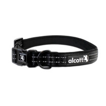 Alcott Adventure Dog Collar With Reflective Stitching And Neoprene Padding, Large, Black