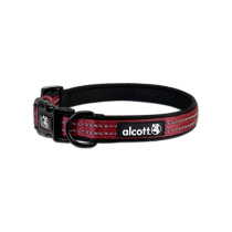 Alcott Adventure Collar With Reflective Stitching And Neoprene Padding, Medium, Red