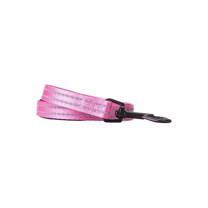 Alcott Adventure Dog Leash With Reflective Stitching And Neoprene Padded Handle, Small, Pink