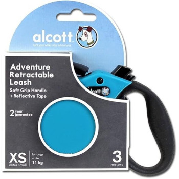 Alcott Mariner Retractable Adventure Leash, Extra Small, Blue