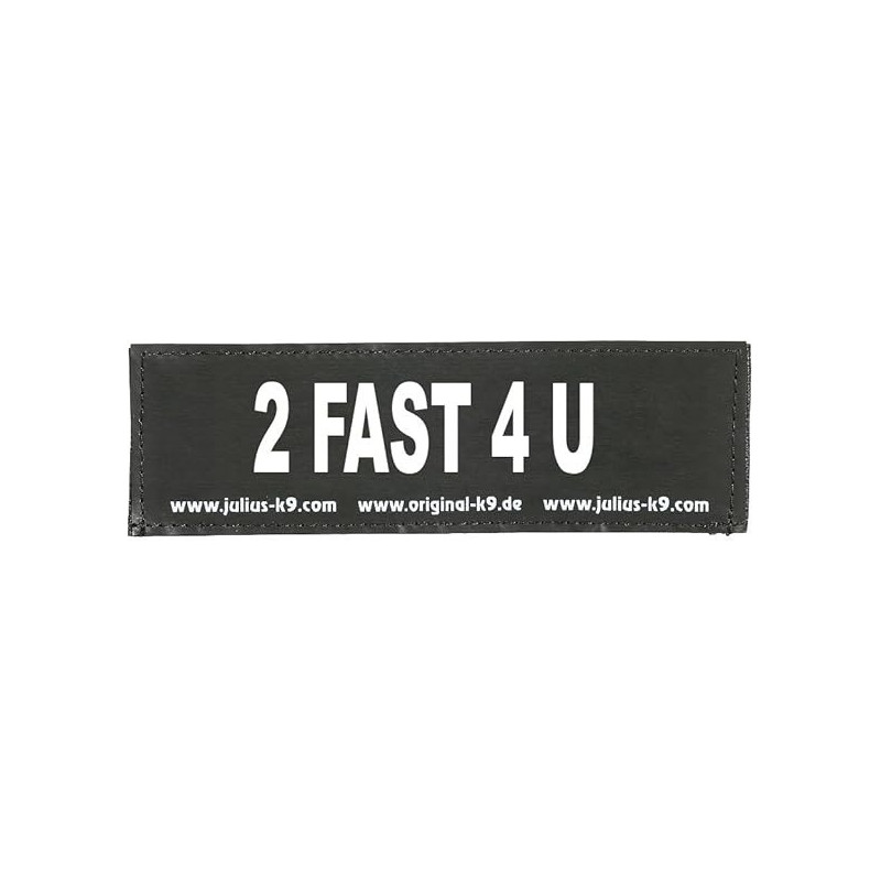 Julius-K9, Original Interchangeable Patches, Black Label 2 Fast 4 U, 1 Pair, Small