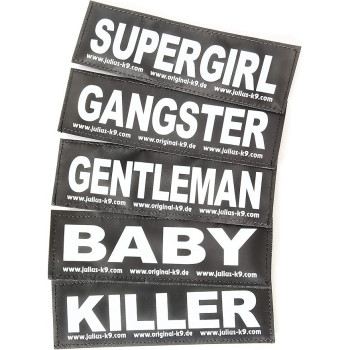 Julius-K9, Original Interchangeable Patches, Black Label 2 Fast 4 U, 1 Pair, Small