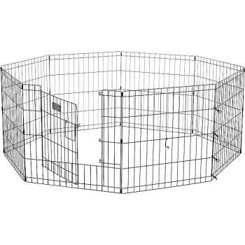 Midwest Exercise Pen With Full Max Lock Door, Black, 24Inch