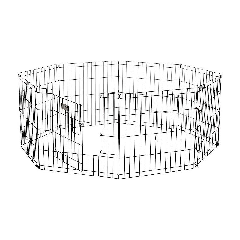 Midwest Exercise Pen With Full Max Lock Door, Black, 24Inch