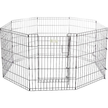 Midwest Exercise Pen With Full Max Lock Door, Black, 30 Inches
