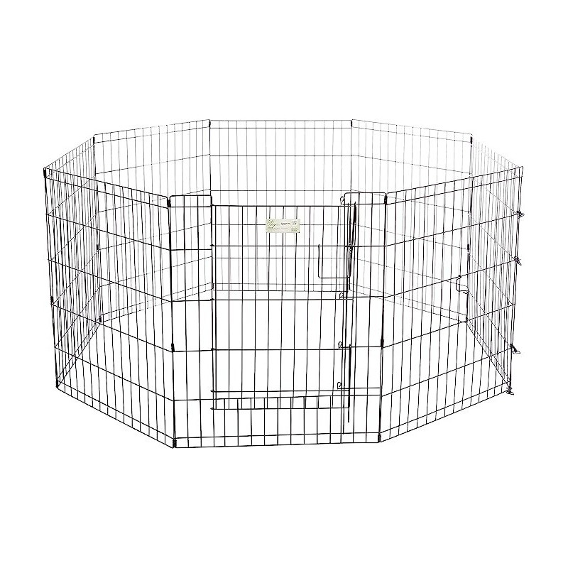Midwest Exercise Pen With Full Max Lock Door, Black, 30 Inches