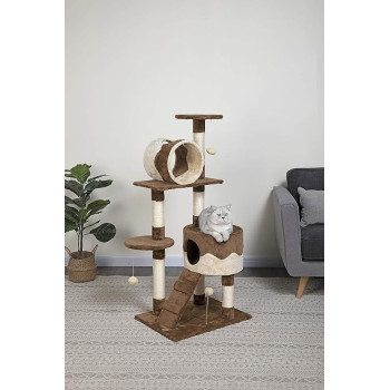 Go Pet Club Cat Tree Furniture, Beige/Brown, 29 X 18.5, 51.5 Inches