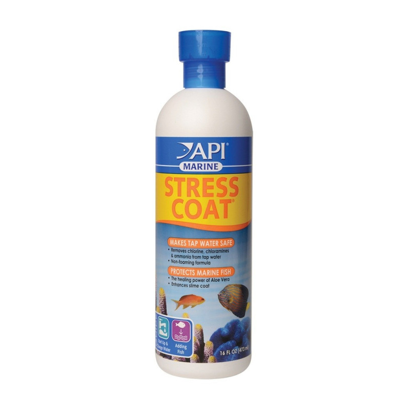 Api Marine Stress Coat Saltwater Aquarium Water Conditioner, 473 ml