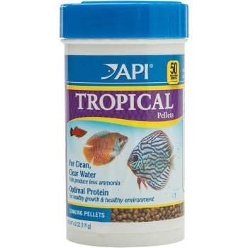 Api Tropical Sinking Pellets Fish Food Optimal Protein For Healthy Growth, 119 Gram