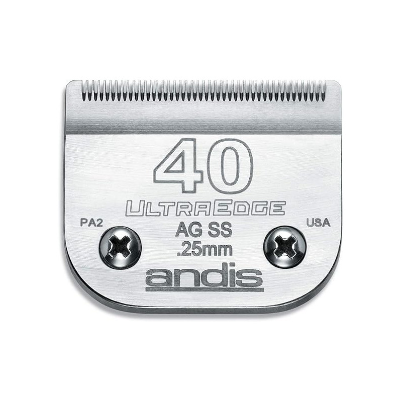 Andis Carbon-Infused Steel Ultraedge Dog Clipper Blade, Size-40, 1/100-Inch Cut Length, 64084