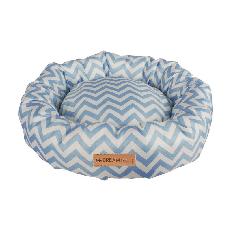 M-Pets Tasmania Round Cushion For Your Pet Blue/White, 55Cm