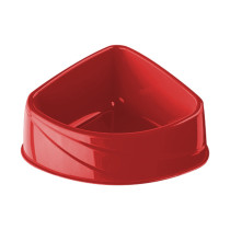 Georplast Corner Plastic Pet Bowl For Dog And Cat Large (Red)