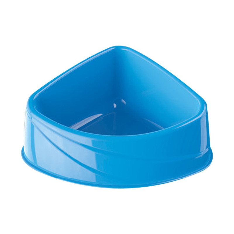Georplast Corner Plastic Pet Bowl For Dog And Cat Small (Blue)
