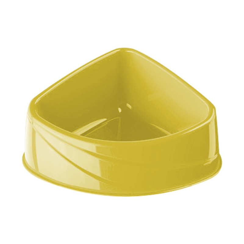 Georplast Corner Plastic Pet Bowl For Dog And Cat Small (Lime Green)